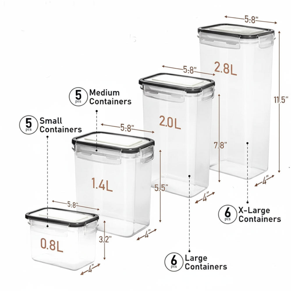 Container 20f Pantry BPA-Free Airtight Pantry Storage Containers – White Feather Supplies